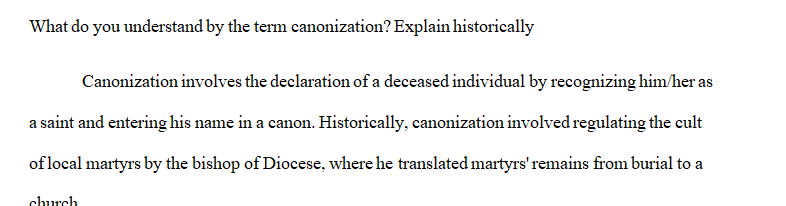 What do you understand by the term cannonization