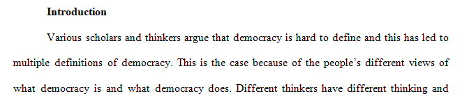 What is democracy Define it and describe the different types.