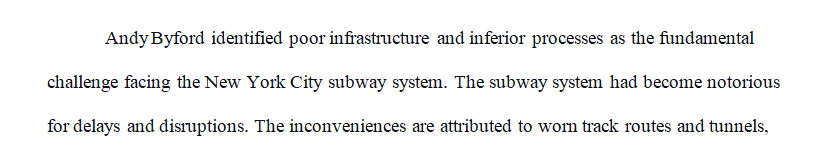 What is the underlying problem in this case from NYCTA President Andy Byford’s perspective