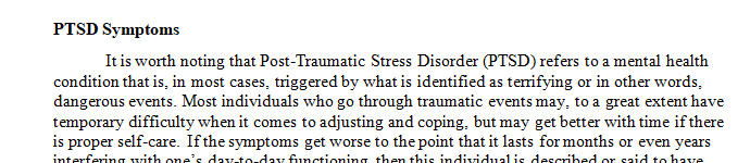 Which of the 4 categories of PTSD symptoms listed in Sanderson on page 21 do you feel would be the most difficult for a person to cope with