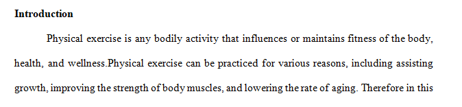 Write a one page double spaced paper about how physical exercise influences well-being.