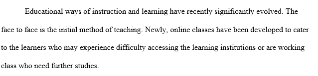 compare and contrast online composition class to traditional face-to-face class