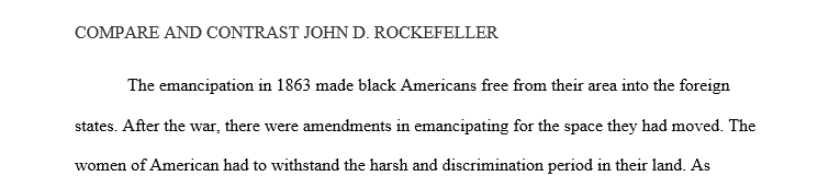 Compare and contrast John D. Rockefeller to Modern Day Example