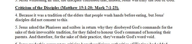 Read the following sections of the gospels and answer the questions.