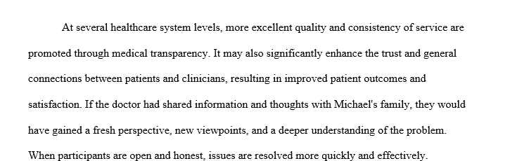 Why is transparency necessary between providers and patients?What are ...